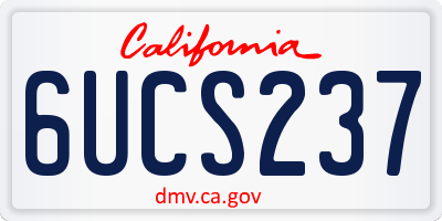 CA license plate 6UCS237