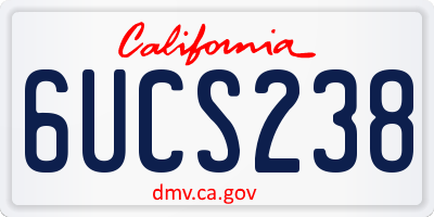 CA license plate 6UCS238