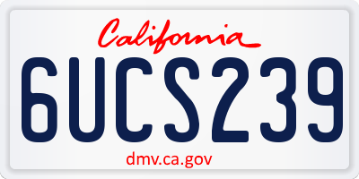 CA license plate 6UCS239