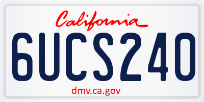 CA license plate 6UCS240