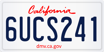 CA license plate 6UCS241