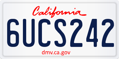 CA license plate 6UCS242