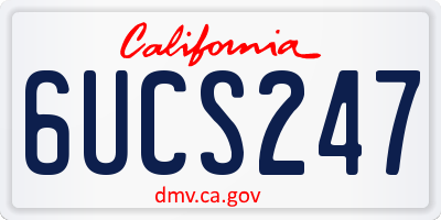 CA license plate 6UCS247