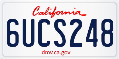 CA license plate 6UCS248