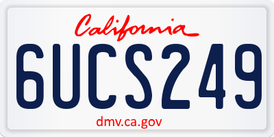 CA license plate 6UCS249