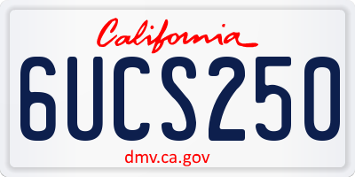 CA license plate 6UCS250