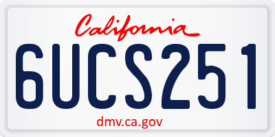 CA license plate 6UCS251