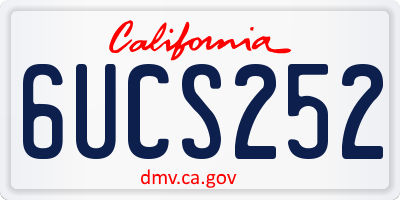 CA license plate 6UCS252