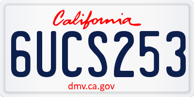 CA license plate 6UCS253