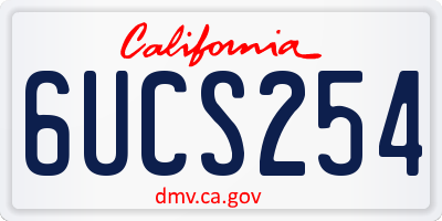 CA license plate 6UCS254