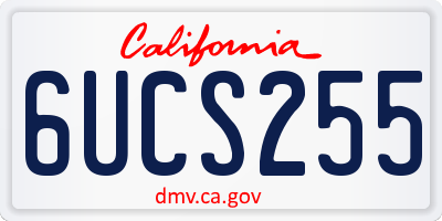 CA license plate 6UCS255