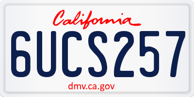 CA license plate 6UCS257