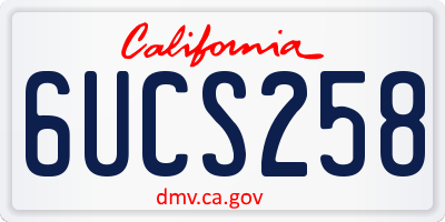 CA license plate 6UCS258