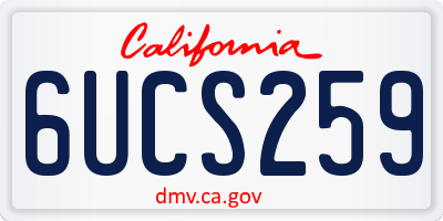 CA license plate 6UCS259