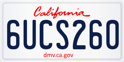 CA license plate 6UCS260