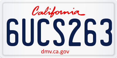 CA license plate 6UCS263