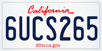 CA license plate 6UCS265