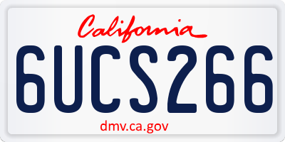 CA license plate 6UCS266