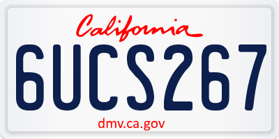 CA license plate 6UCS267