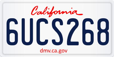 CA license plate 6UCS268