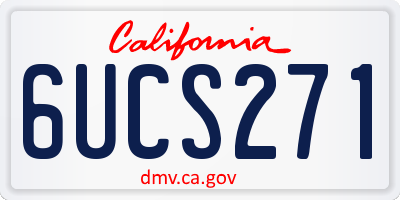 CA license plate 6UCS271
