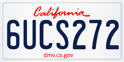 CA license plate 6UCS272