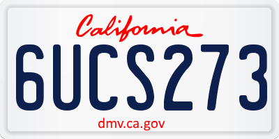 CA license plate 6UCS273