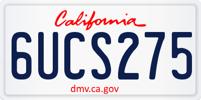 CA license plate 6UCS275