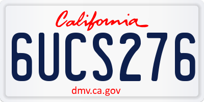 CA license plate 6UCS276
