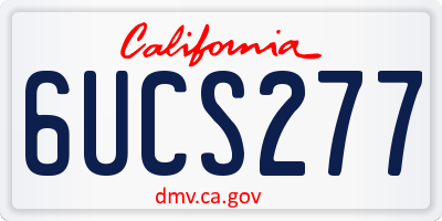 CA license plate 6UCS277
