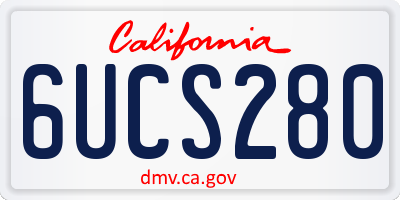 CA license plate 6UCS280