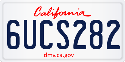 CA license plate 6UCS282