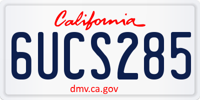 CA license plate 6UCS285
