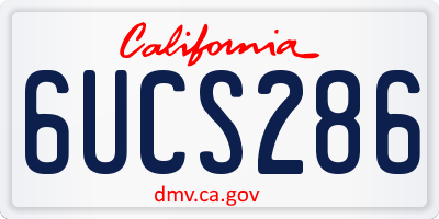 CA license plate 6UCS286