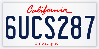 CA license plate 6UCS287