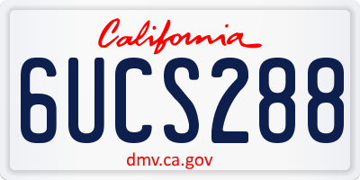 CA license plate 6UCS288