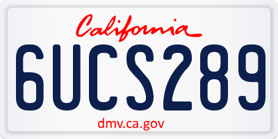 CA license plate 6UCS289