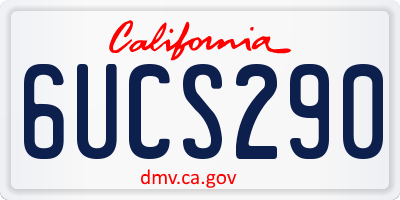 CA license plate 6UCS290