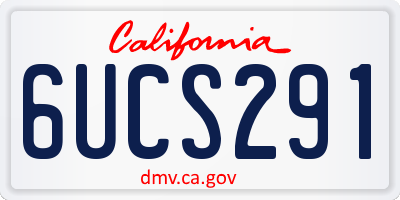CA license plate 6UCS291