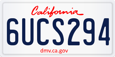 CA license plate 6UCS294