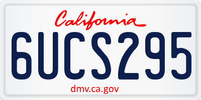 CA license plate 6UCS295