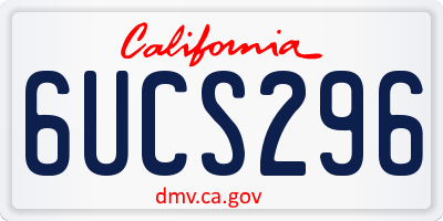 CA license plate 6UCS296