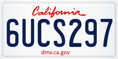 CA license plate 6UCS297