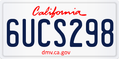 CA license plate 6UCS298