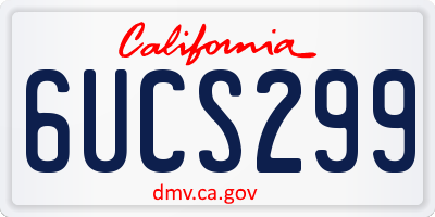 CA license plate 6UCS299