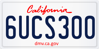CA license plate 6UCS300