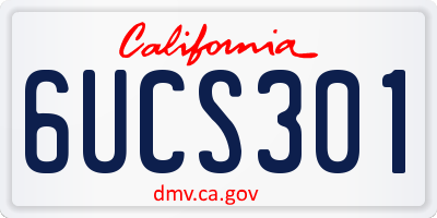 CA license plate 6UCS301