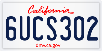 CA license plate 6UCS302