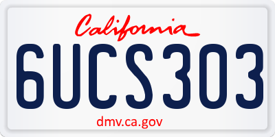 CA license plate 6UCS303