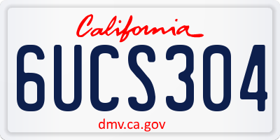 CA license plate 6UCS304